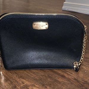 Black Leather Michael Kors Crossbody